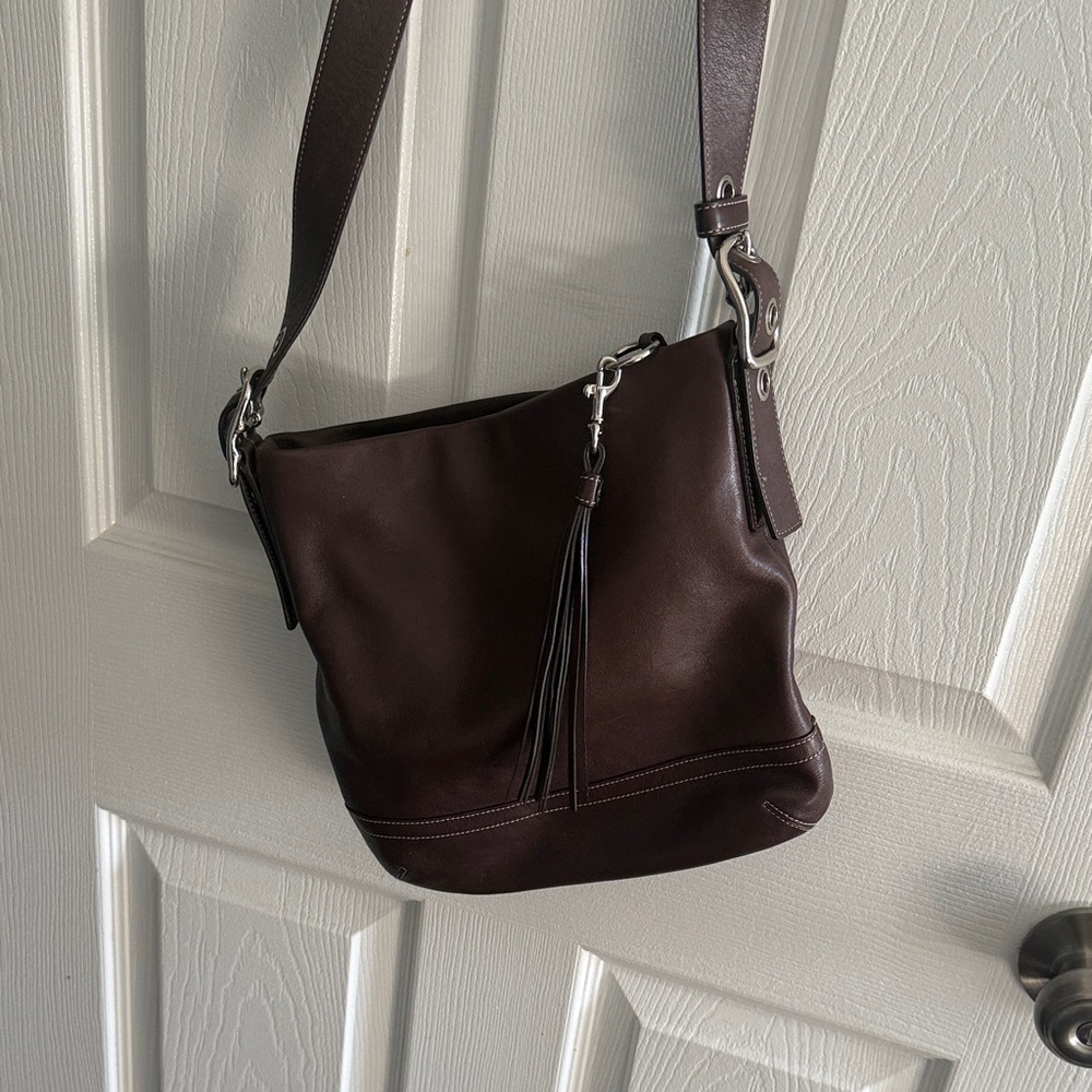 Coach Chocolate Leather Shoulder Bag